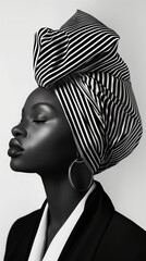 Canvas Print - a beautiful black woman wearing a turban