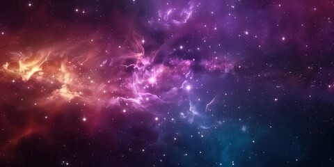 Wall Mural - cosmic nebula with vivid colors and sparkling stars