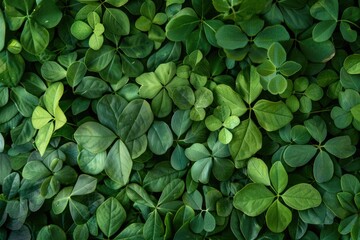 Poster - A detailed shot of a cluster of green leaves