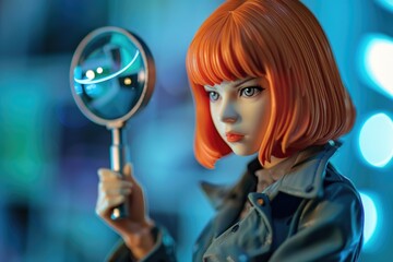Poster - A person holding a magnifying glass in their hand, used for examining small objects