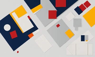Poster - A collage of different colored squares and rectangles