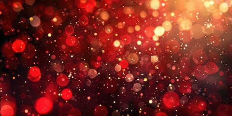 Wall Mural - Red and Gold Bokeh Background