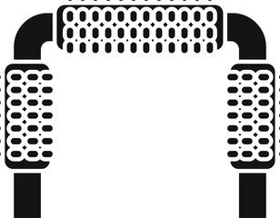 Poster - Black silhouette icon of a car engine heat exchanger cooling system part isolated on a white background