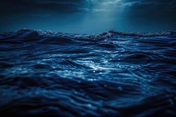 Aufkleber - A serene scene of a full moon shining down on the calm waters of the ocean, with no signs of human activity or artificial light