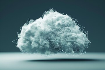Poster - A geometric cloud built from triangular wireframe elements, emphasizing its structured and modular nature