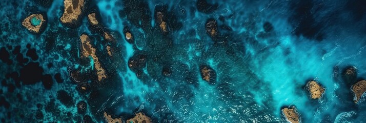 Wall Mural - Aerial View of Turquoise Ocean Water