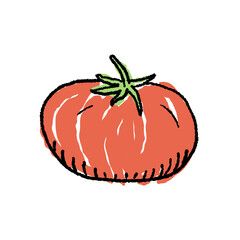 Wall Mural - Tomato Isolated hand drawn doodle style vegetable. Transparent PNG.