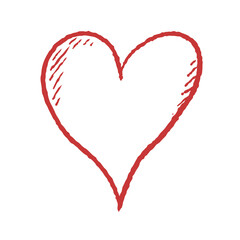 Wall Mural - Hand drawn red heart symbol. Isolated heart. Transparent isolated PNG.