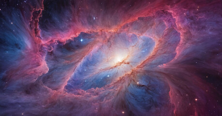 A breathtaking cosmic nebula swirls in vivid colors, creating an ideal abstract and wallpaper background