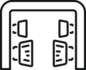 Poster - automatic garage door opening system being activated, outline style