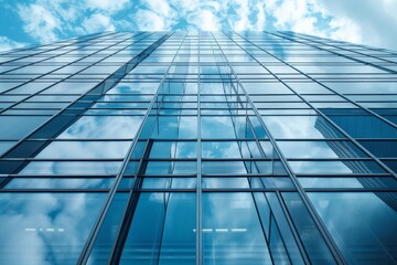 Poster - an architectural rendering of a modern office building. elements of urban design. the windows of a s