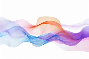 Poster - in this design, colorful waves flow horizontally over a white background, perfect for digital projec