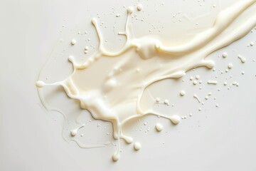 Poster - A small amount of milk splashed onto a clean white surface