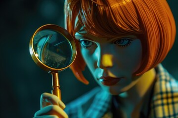 Poster - A person holds a magnifying glass in this image, great for education or detective-themed content