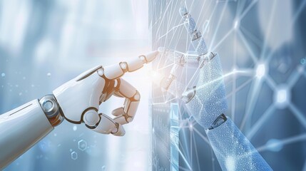 Poster - coexistence of humans with stock technology through the touch of a human finger on a robot's metalli