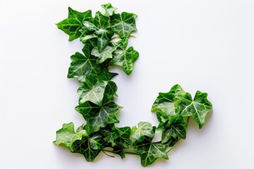 Sticker - A close-up shot of ivy leaves arranged to spell out the letter J