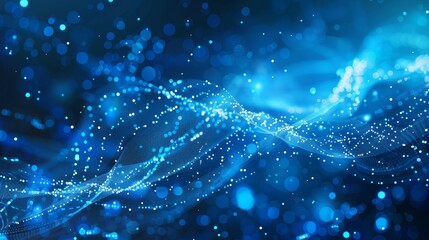 Poster - Data link illustration on a futuristic technology background, blue colors