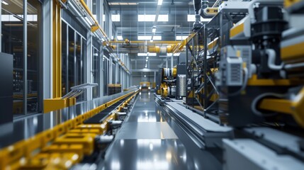 Poster - Explore the integration of robotics in our industrial factory, where automated systems improve workflow, increase output,