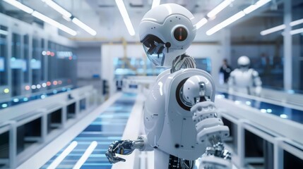 Poster - Explore the integration of robotics in our industrial factory, where automated systems improve workflow, increase output,