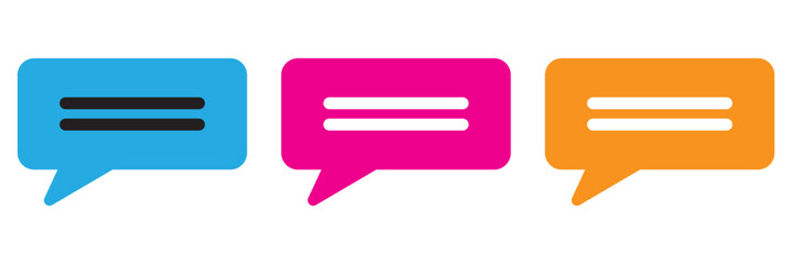 Wall Mural - comment line icon set. talk speech message bubble vector icon. feedback icon. conversation icon for 