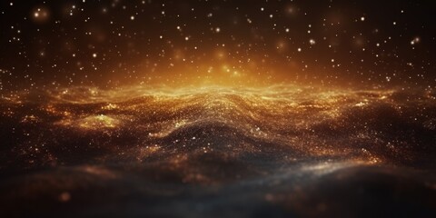 Wall Mural - Golden Cosmic Landscape
