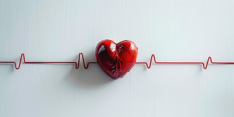 Canvas Print - Red Heart on Red Wire