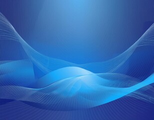 Wall Mural - abstract blue background with smooth lines and waves. Vector illustration.