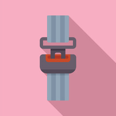 Poster - Open seat belt buckle fastener on pink background, ensuring safety and security during travel