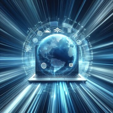 High speed motion illustration high speed internet technology graphics template for background of social media post