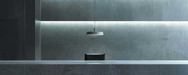 Poster - Minimalist office with an empty memo holder.