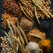 © peerapong - Wholesome Grains: Textures of Health' explores the diverse textures and nutritional benefits of grains in culinary creations. From hearty whole grains like quinoa and brown rice to ancient grains such