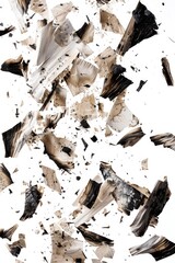 Poster - A pile of torn and ripped papers scattered across a white surface