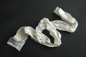 Poster - Two pieces of white tissue paper placed on a table, suitable for use in craft projects or as a decorative accent