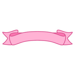 Wall Mural - illustration of a pink ribbon banner