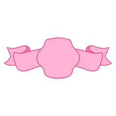 Wall Mural - illustration of a pink ribbon banner