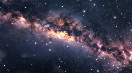 Wall Mural - vivid milky way galaxy with countless stars shining brightly in space