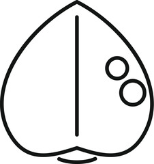 Poster - Simple line drawing of a peach with a leaf still attached