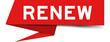 © bankrx - Red color speech banner with word renew on white background