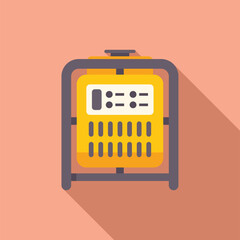 Poster - yellow backup generator supplying electricity during a power outage