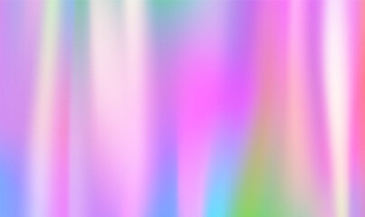 Poster - pink curtain abstract iridescent holographic background. Gradient soft abstract waves with transparent glass style. Holographic fabric in motion. Enhancing the beauty of soft shapes. Elegant Vector.