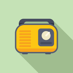Poster - Yellow portable radio with a long shadow, perfect for projects related to music, technology, and design