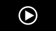 © Pixel-Stock - white circle Play button icon . Video play button icon concept . play button icon isolated on black background.