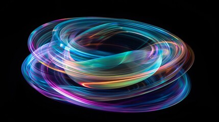 Poster - Colorful Light Trails in Dark Background