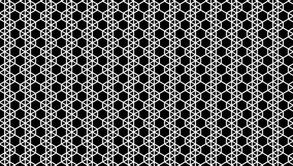 Canvas Print - Black and white seamless geometric pattern. For backgroud design and jersey printing. Vector Format Illustration 