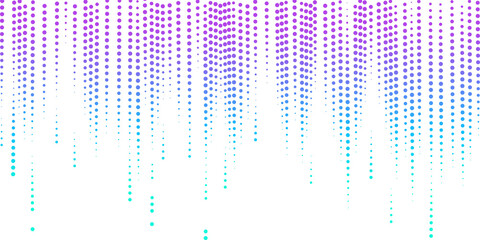 Poster - abstract gradient pattern of vertical dotted lines in purple, blue and teal, creating a cascading ef