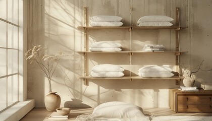 Poster - A room with a white wall and a window