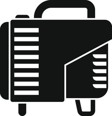 Poster - Black icon of a portable welding machine providing power for a construction site