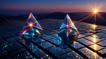 Wall Mural - Abstract background of shiny shapes