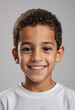 © jarntag - Portrait view of a regular happy smiling Egypt boy, ultra realistic, candid, social media, avatar image, plain solid background