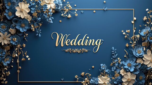 Romantic allure: captivating wedding invitation card adorned with text wedding, blending elegance and sentiment in beautiful design, perfect for announcing and inviting to joyous celebration of love